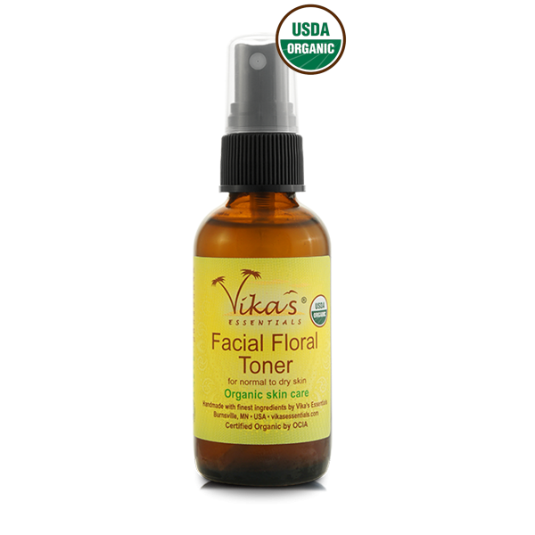 Facial Floral Toner for Dry Skin - USDA Certified Organic