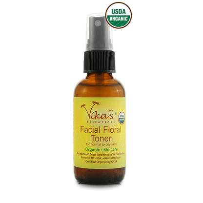 Facial Floral Toner for Normal to Oily Skin - USDA Certified Organic
